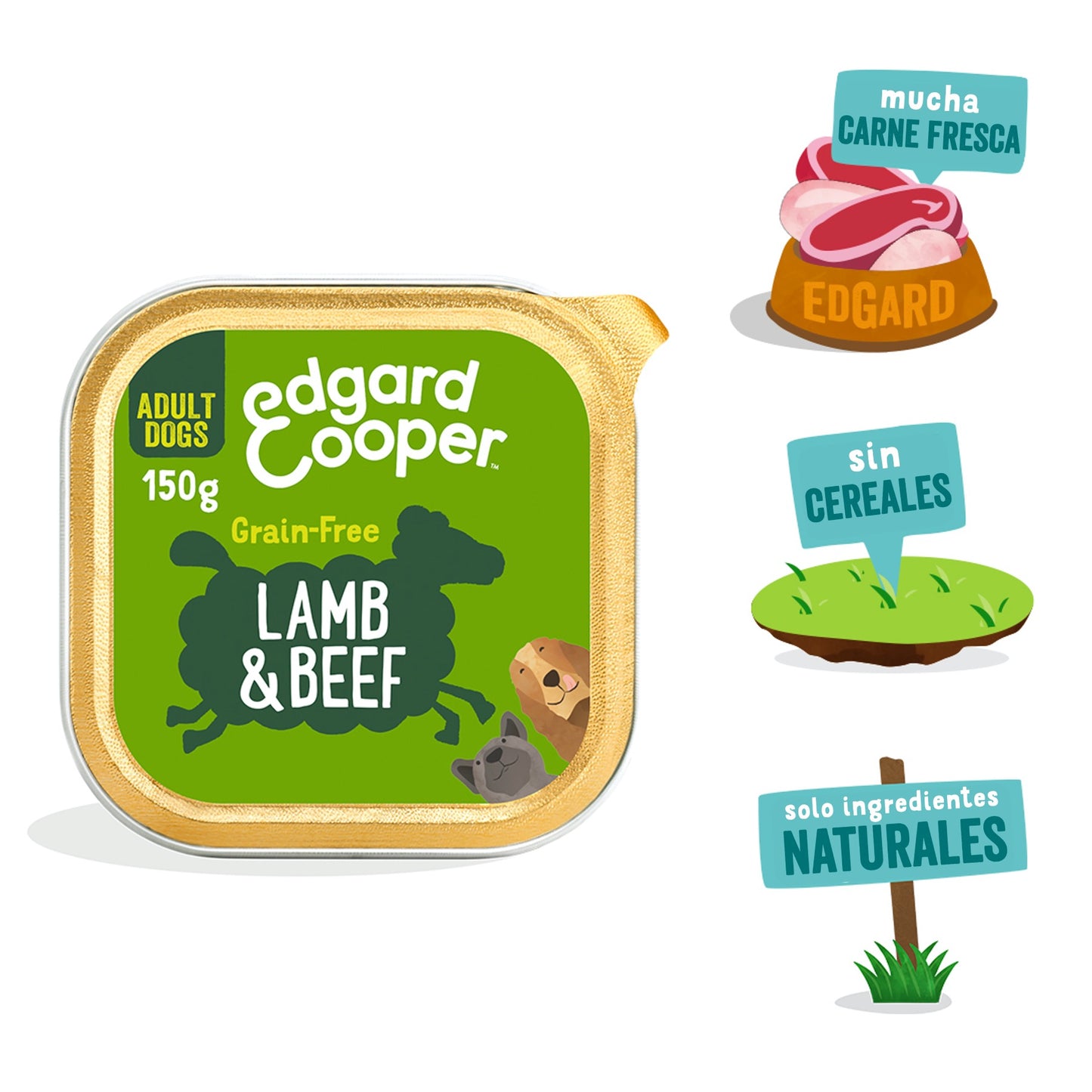Edgard Cooper | Cordero y carne de vacuno con zanahoria, remolacha y manzana | 150g