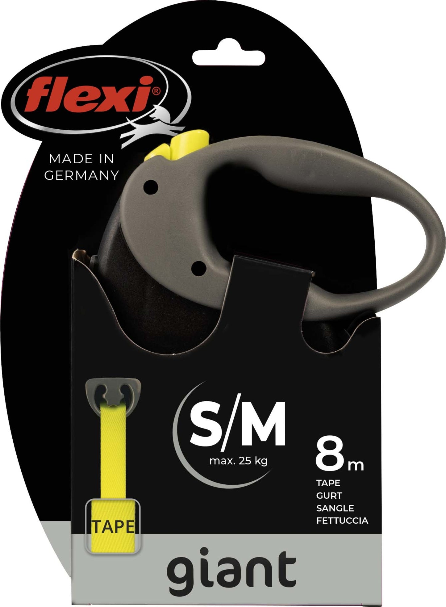 Flexi Giant M - Neon amarillo - 8m hasta 25kg