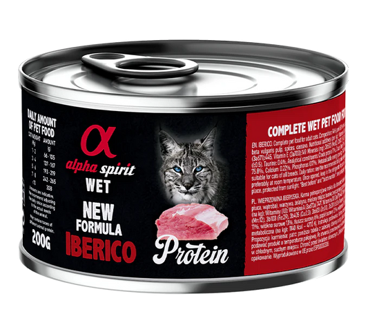 Alpha Spirit Lata de Carne de Porco Ibérico para Gatos Esterilizados | Monoproteína