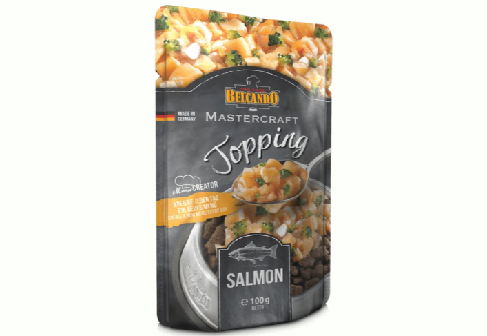 Cobertura de salmão e brócolos Belcando