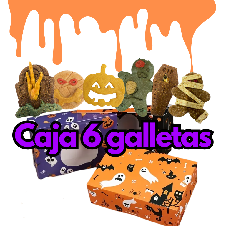 Caixa de Halloween - Caixa de 6 biscoitos para cães - WANIYANPI