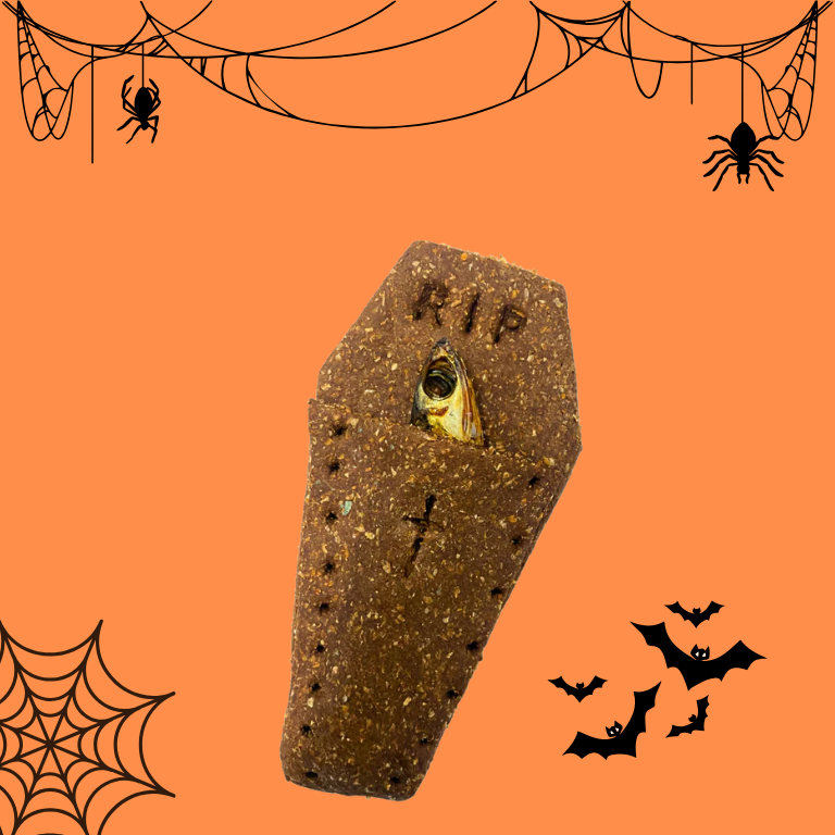Caixão de anchova - biscoito para cão de Halloween - WANIYANPI