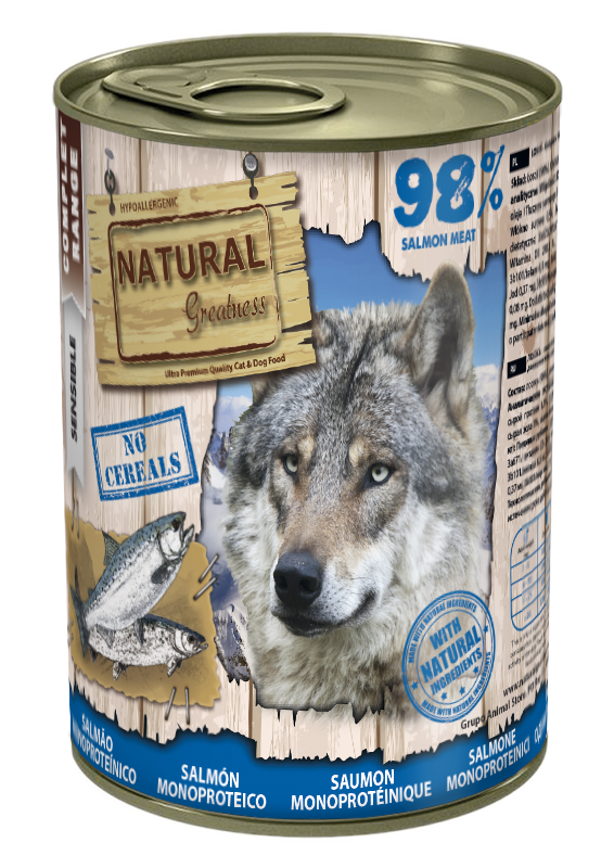 Lata Monoproteica de salmón para Perro | 400gr | Natural Greatness