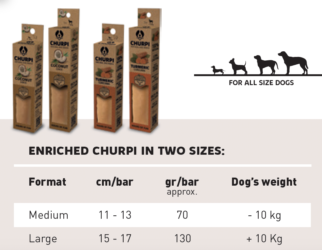 Barra de cúrcuma CHURPI L yak Snack/premio para perros