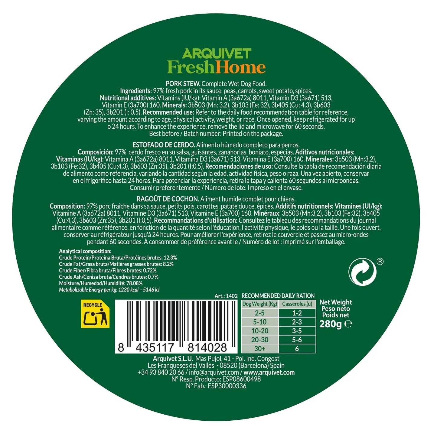 Estofado de Cerdo - Fresh Home Arquivet