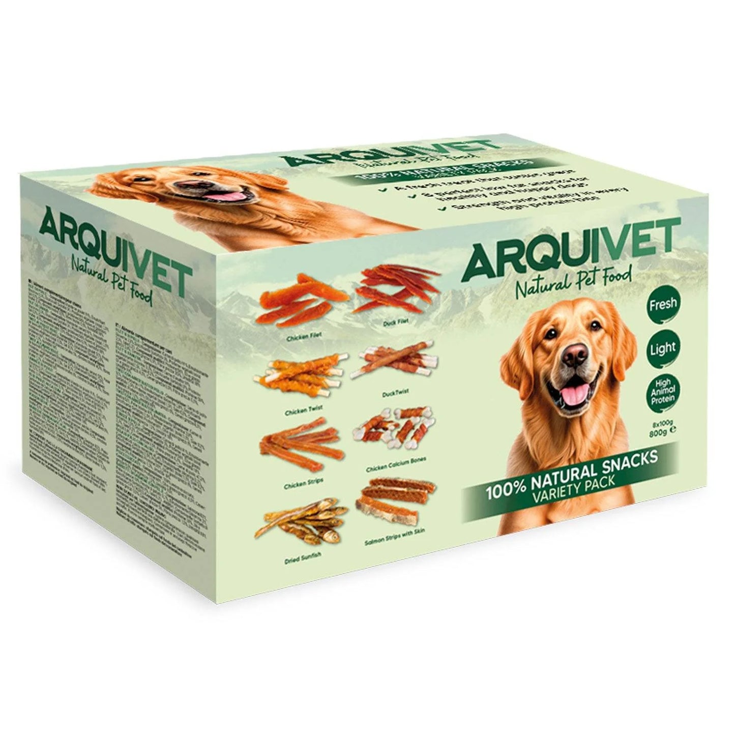 Pack de snacks variados Arquivet - 800g