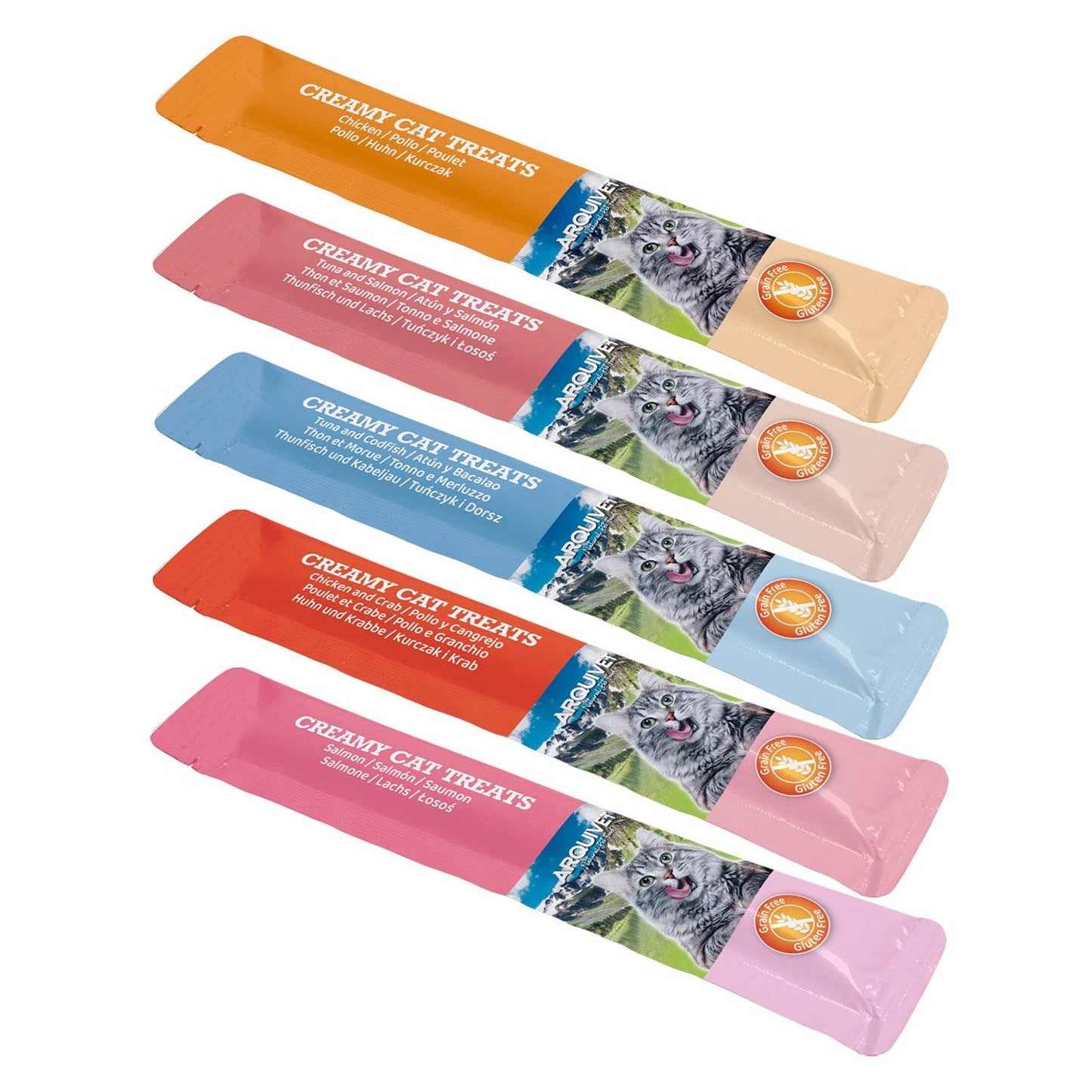 Snacks cremosos - Variety Pack 5 sabores 30 sobres - Creamy Cat Treats