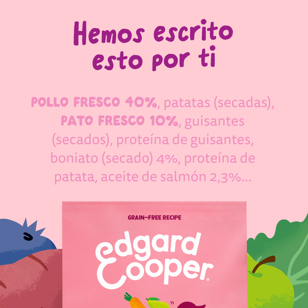 Edgard Cooper - Pato y pollo de corral ecológicos - Pienso sin cereales para cachorros