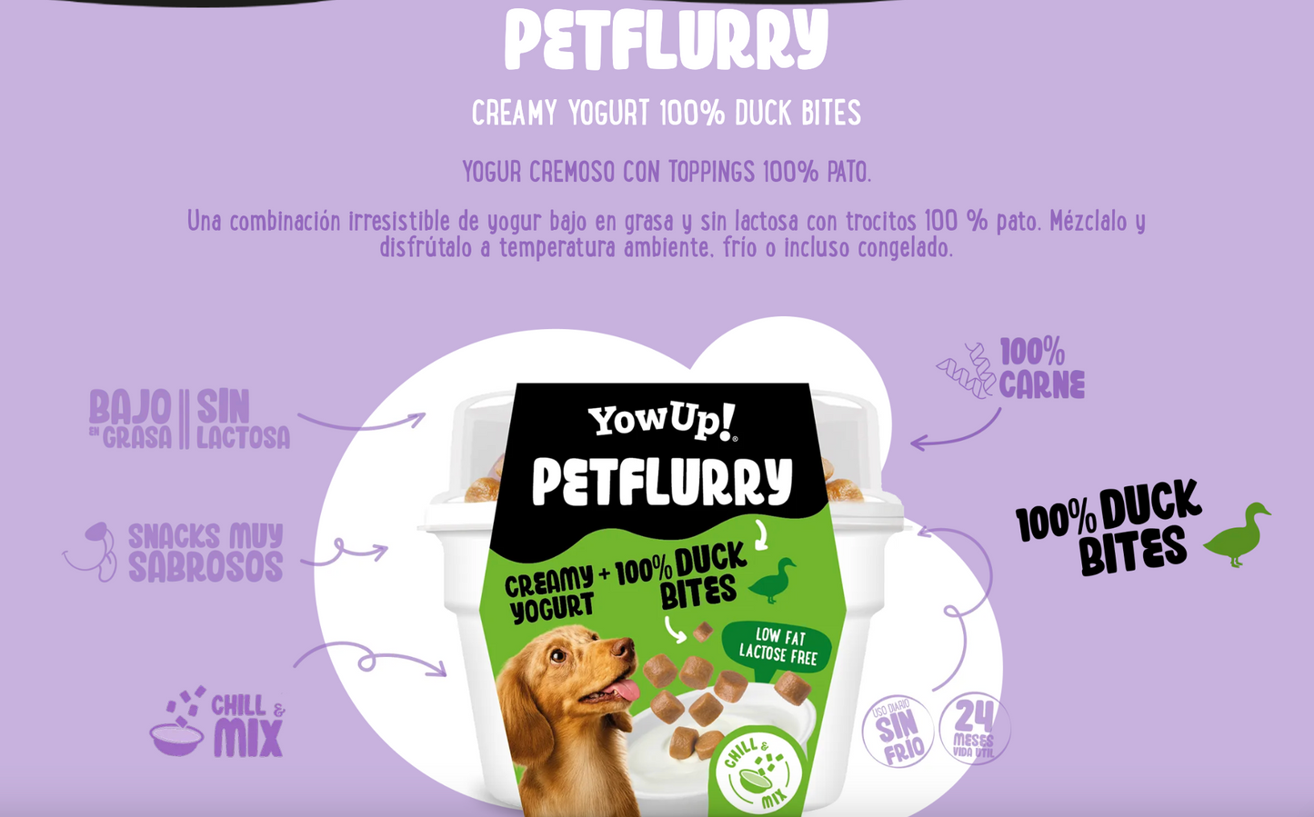PetFlurry con Topping de Pato | YowUp | Helado para Perros