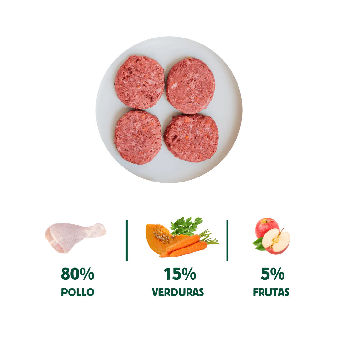 Menú BARF de Pollo con verduras frescas para perros - 1kg - Wild Balance