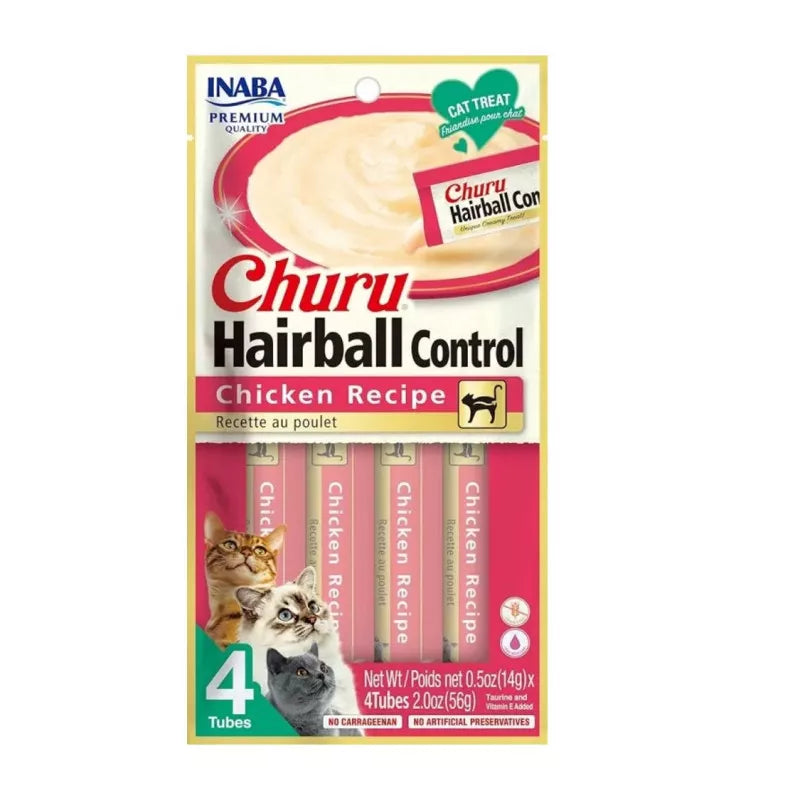 Churu Hairball Pollo - Especial bolas de pelo gatos - 4x14gr