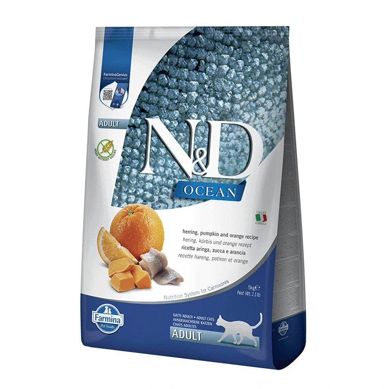 Pienso Farmina ND Cat Ocean Pumpkin para gatos con arenque