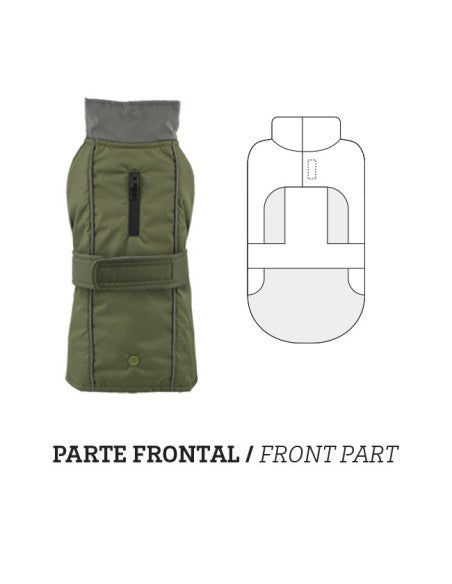 Impermeable verde con forro polar extraible