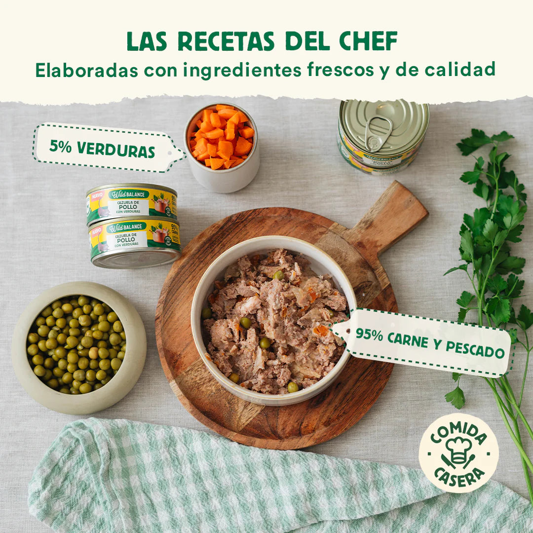 Lata Cazuela de Pollo con Verduras | Gatos Wild Balance