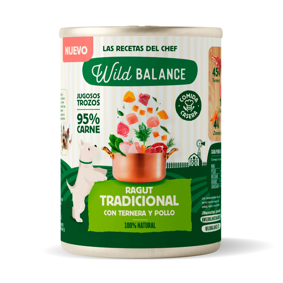 Lata de Ternera, Pollo y Cerdo – Ragut Tradicional - Wild Balance