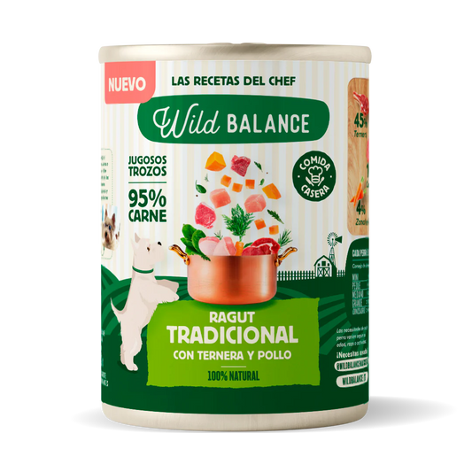 Carne de vaca, frango e porco enlatados – Ragu tradicional - Wild Balance