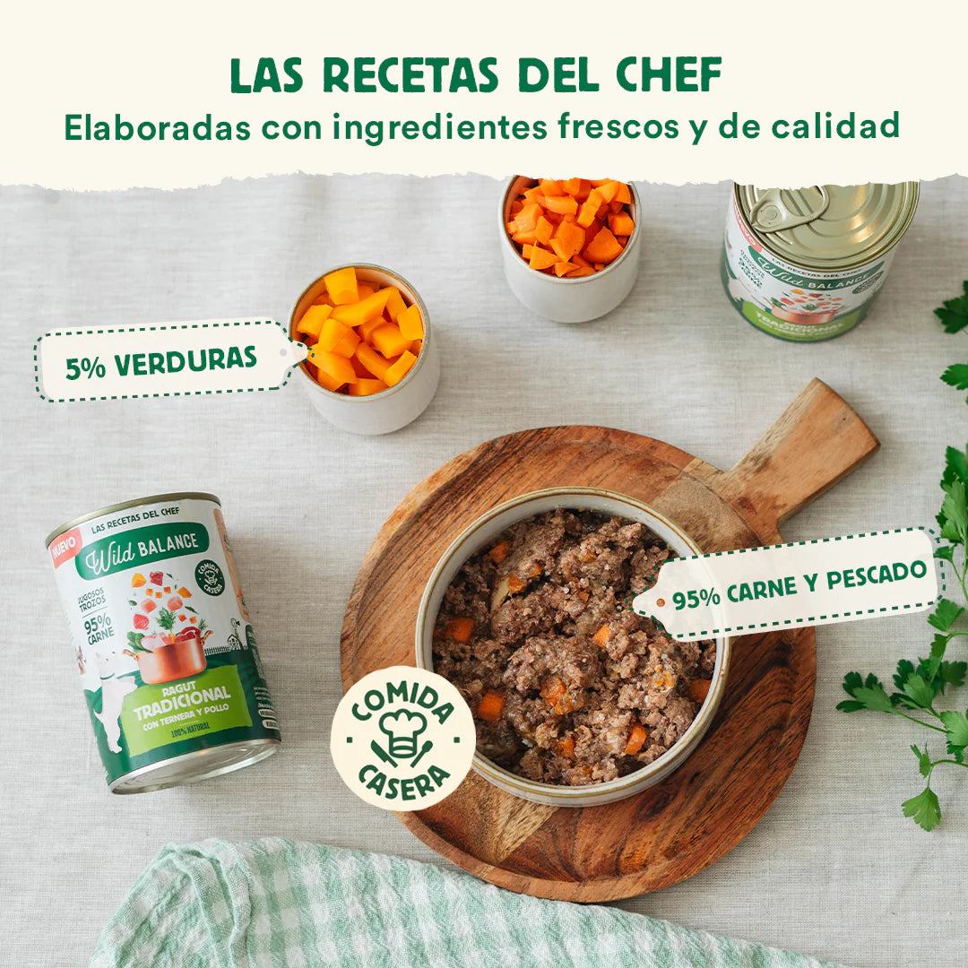Lata de Ternera, Pollo y Cerdo – Ragut Tradicional - Wild Balance
