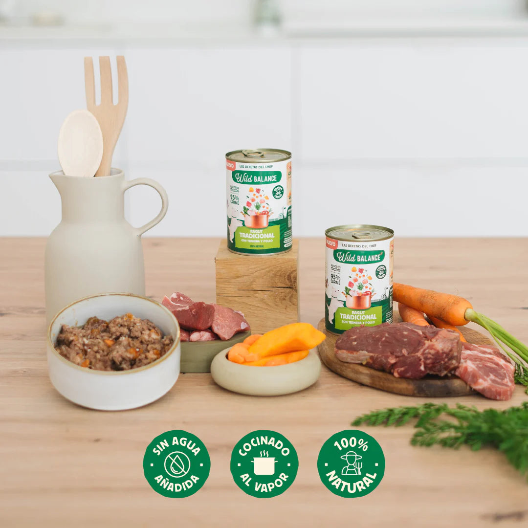 Lata de Ternera, Pollo y Cerdo – Ragut Tradicional - Wild Balance