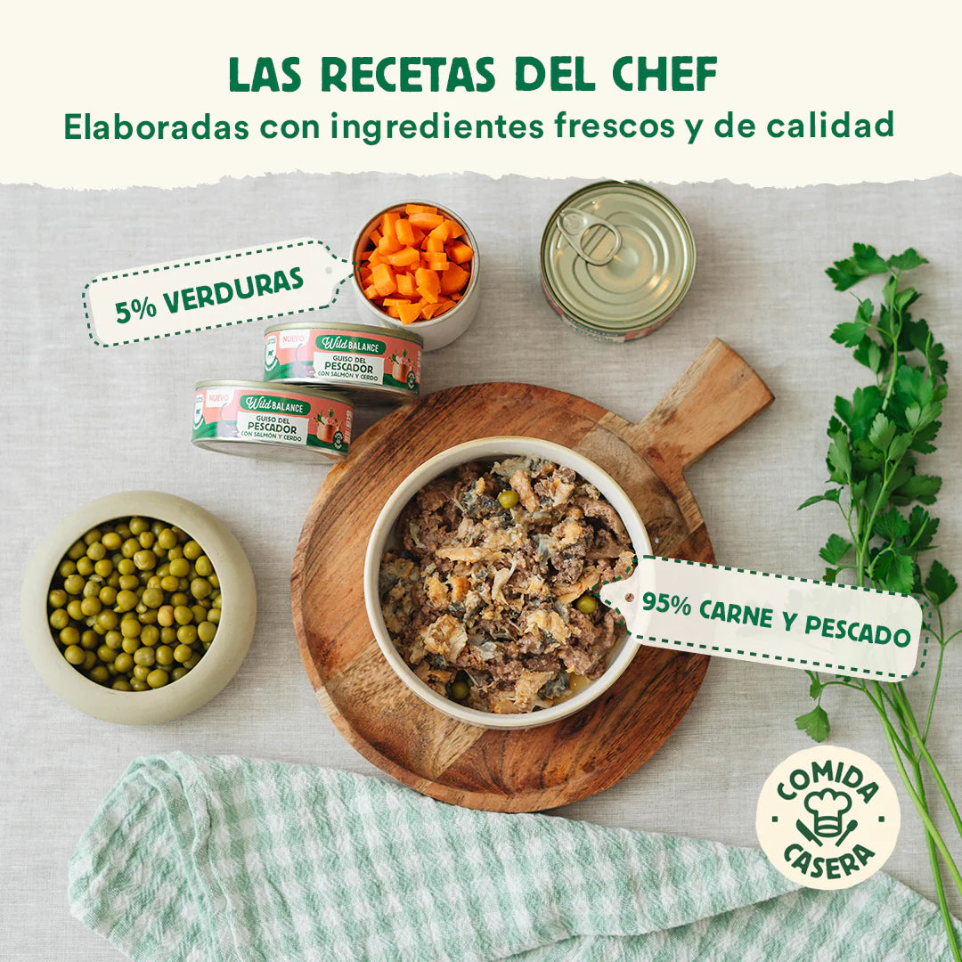 Lata Guiso del Pescador con Salmón y Cerdo | Gatos Wild Balance