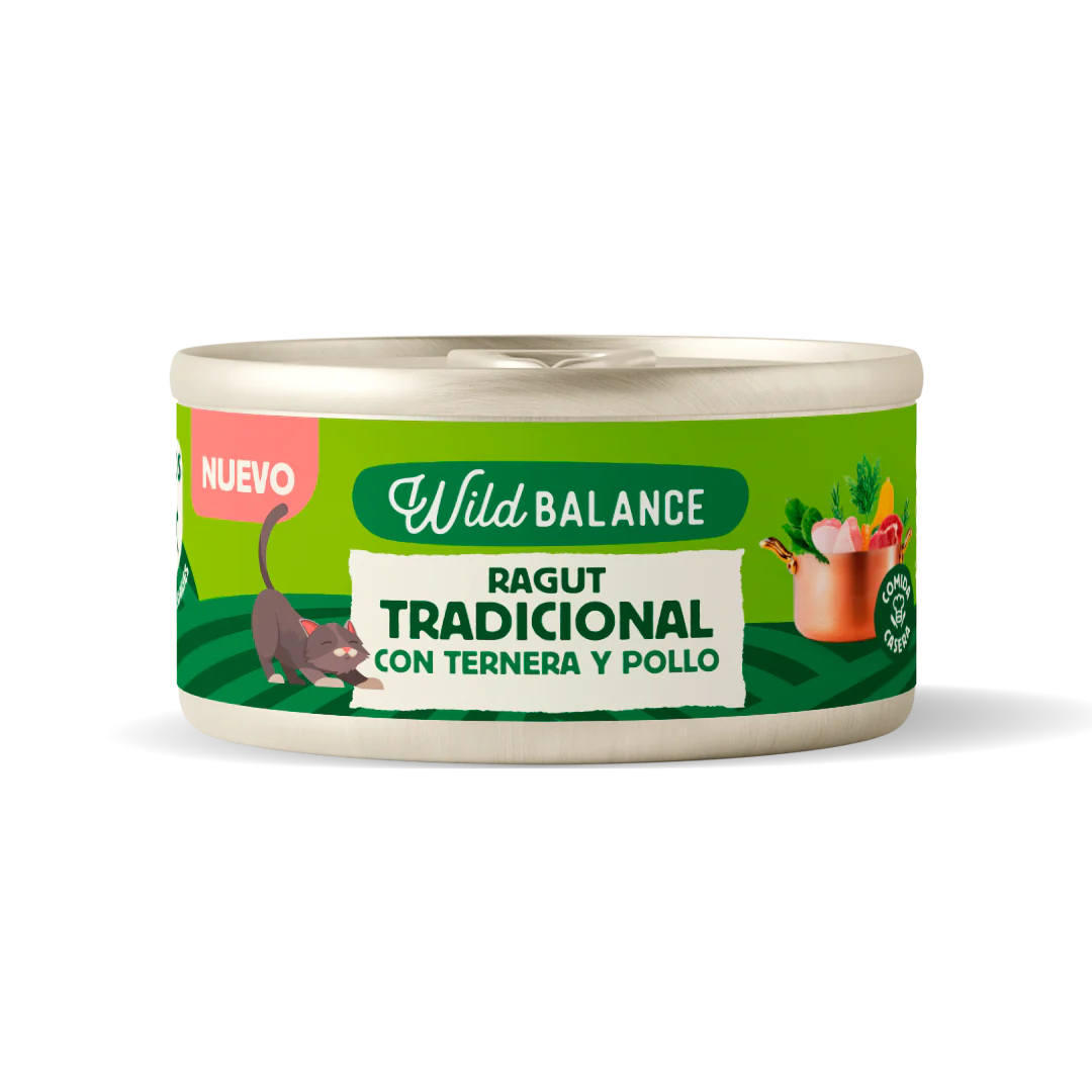 Lata Ragout Tradicional Ternera y Pollo | Gatos Wild Balance