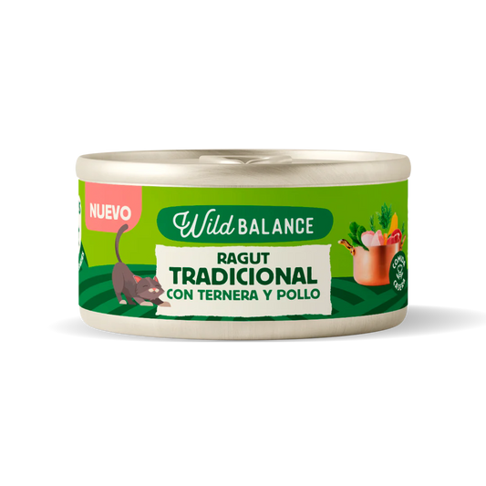 Lata Ragout Tradicional Ternera y Pollo | Gatos Wild Balance