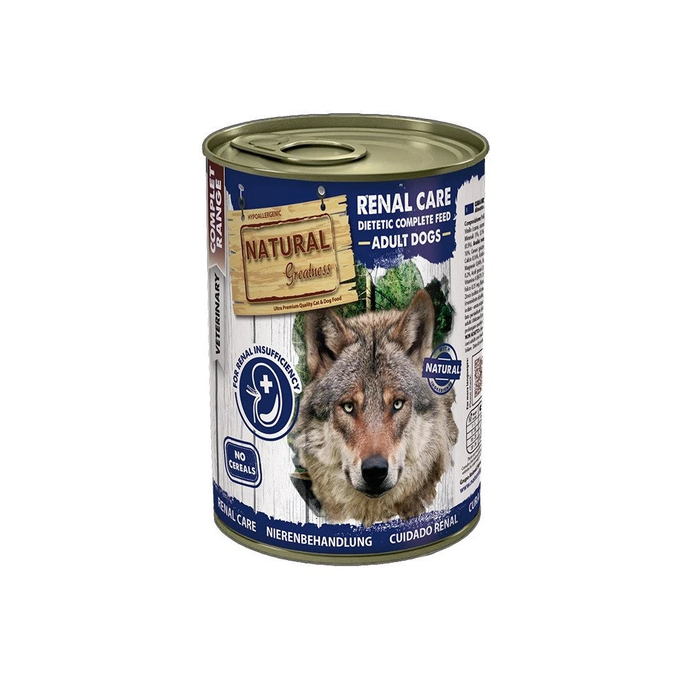 NATURAL GREATNESS CUIDADO RENAL | ALIMENTO HÚMEDO DIETÉTICO PARA PERROS CON INSUFICIENCIA RENAL