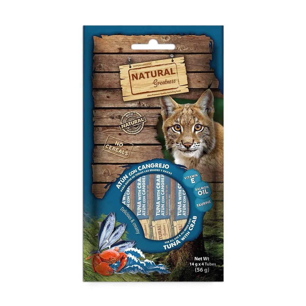 Petisco cremoso de atum e caranguejo para gatos | Natural Greatness