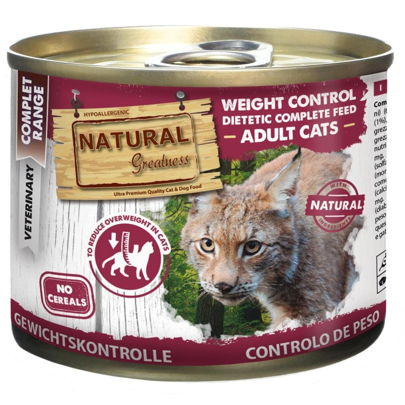 Lata Control de Peso Gatos Natural Greatness 200g | Obesity & Diabetic