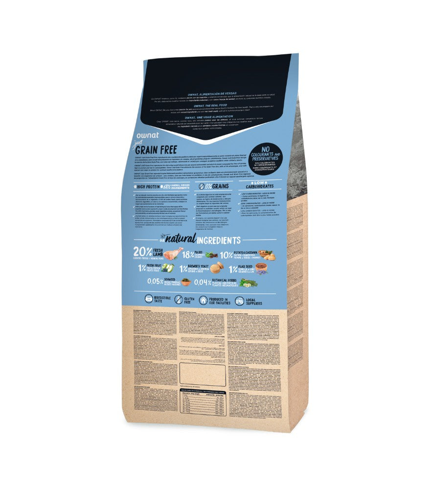 OWNAT GRAIN FREE JUST ADULT LAMB - Pienso de cordero y cerdo