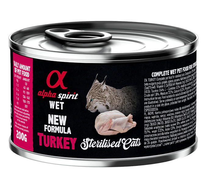 Alpha Spirit Lata De Pavo Para Gatos Esterilizados | Monoproteica