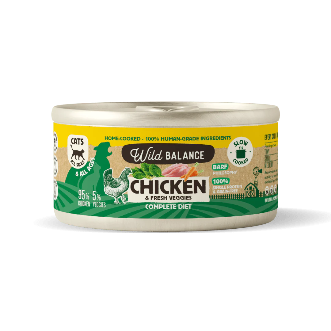 Lata de pollo para gatos cocinada al vapor - Wild Balance