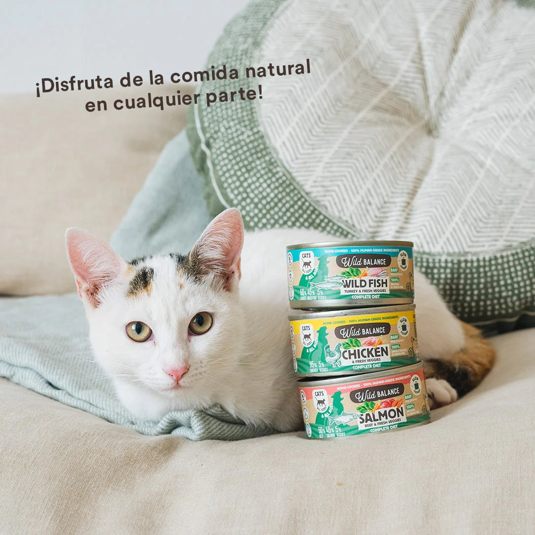 Lata de pollo para gatos cocinada al vapor - Wild Balance