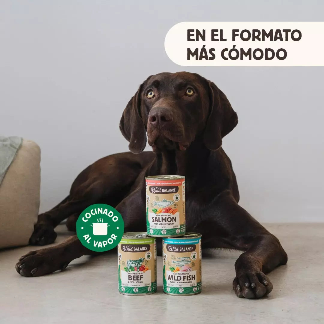 Wild Balance Salmão e Carne de Vapor Cozidos a Vapor em Conserva