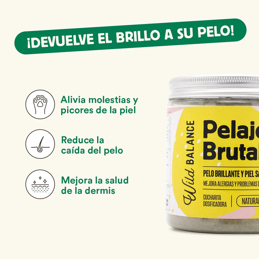 PELAJE BRUTAL - Suplemento para la salud de la piel y el pelo (ideal para alergias) - Wild Balance