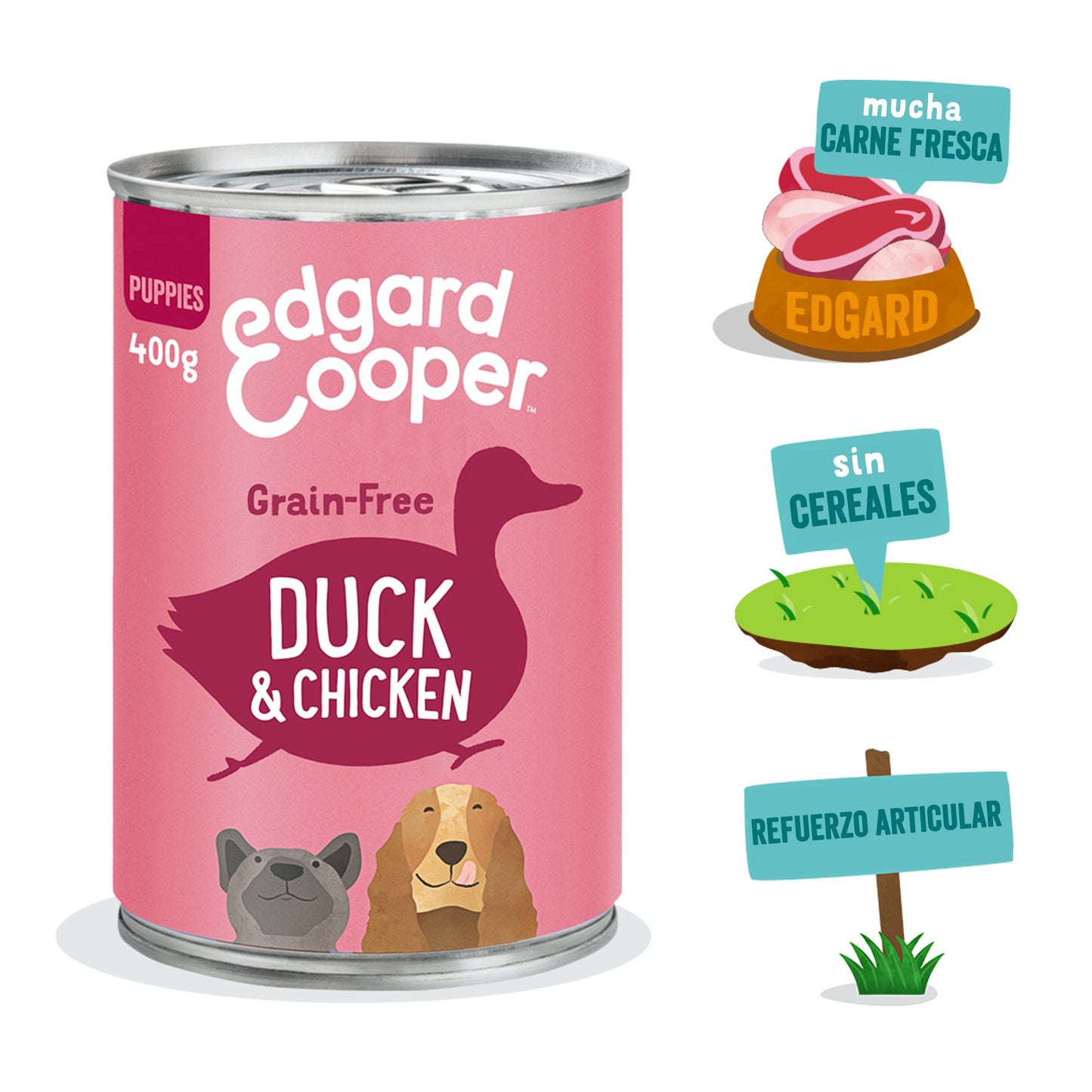 Edgard Cooper |  Pato y Pollo | Lata para Cachorros 400g