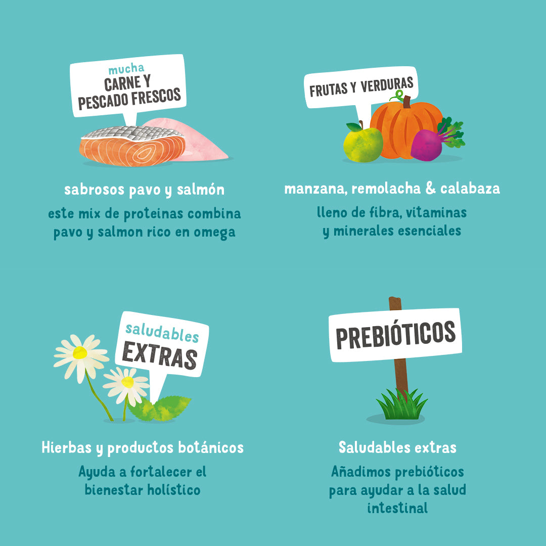 Edgard Cooper |  Salmón y pavo con manzana, remolacha y calabaza | Lata 400g