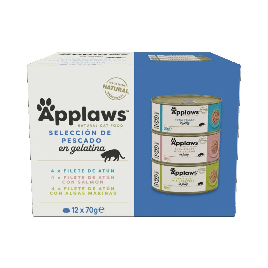 APPLAWS CAT LATA 70g SELECCION DE PESCADO GELATINA MULTIPACK (12uds)