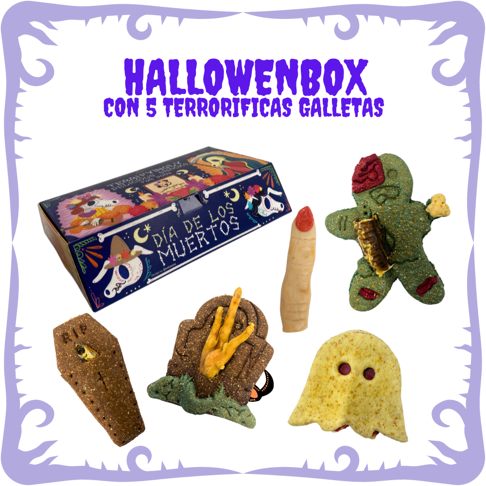 Halloween Box - Caja 5 galletas para perros - Día de los Muertos - WANIYANPI