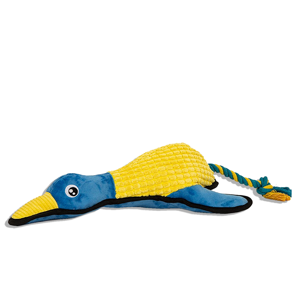 Pato Peluche XL acolchado ultra resistente con cuerda | Juguete para perros