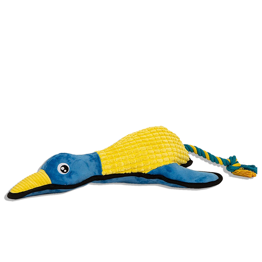 Pato Peluche XL acolchado ultra resistente con cuerda | Juguete para perros