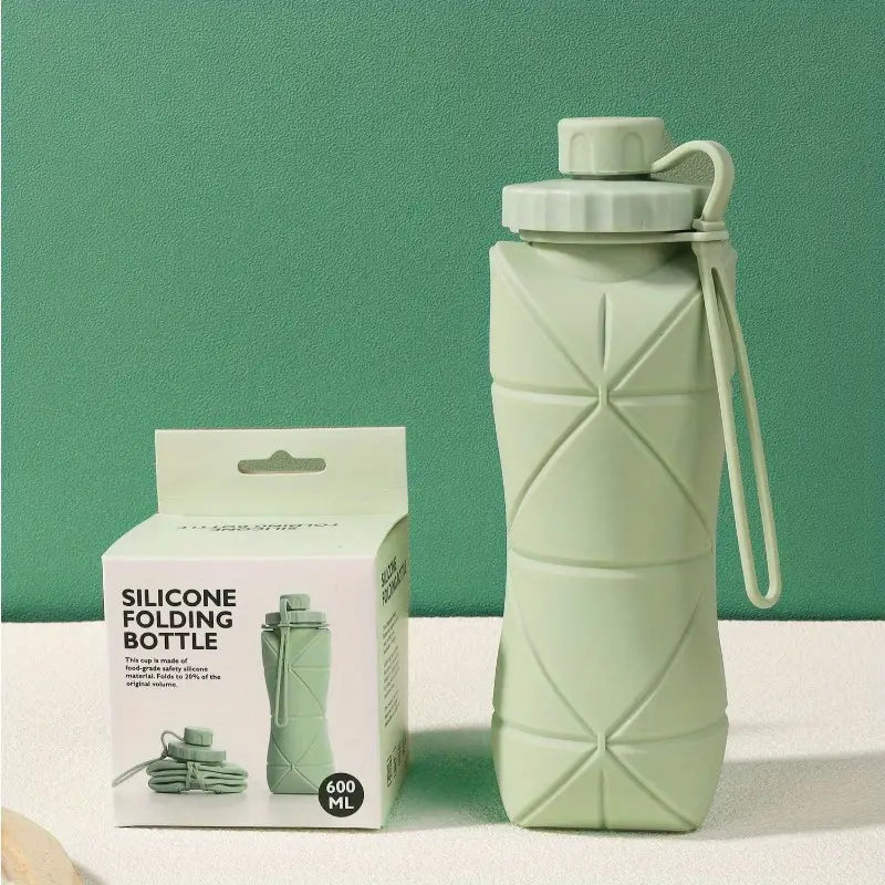 Botella de Silicona plegable 600ml - Verde