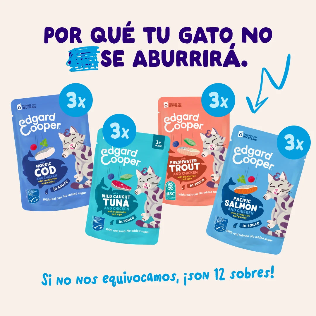 Edgard & Cooper | Pack Ahorro Captura del Día | 12 Pouches 85g para gato