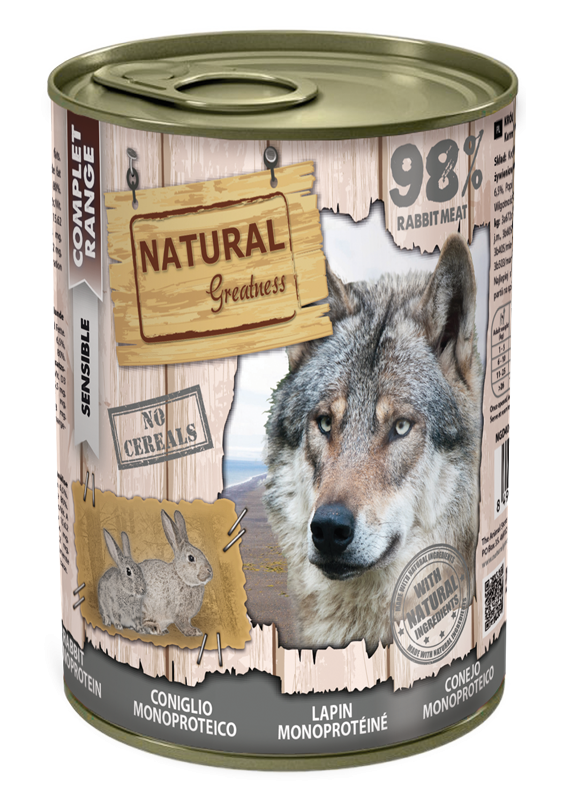 Lata Monoproteica de conejo para Perro | 400gr | Natural Greatness