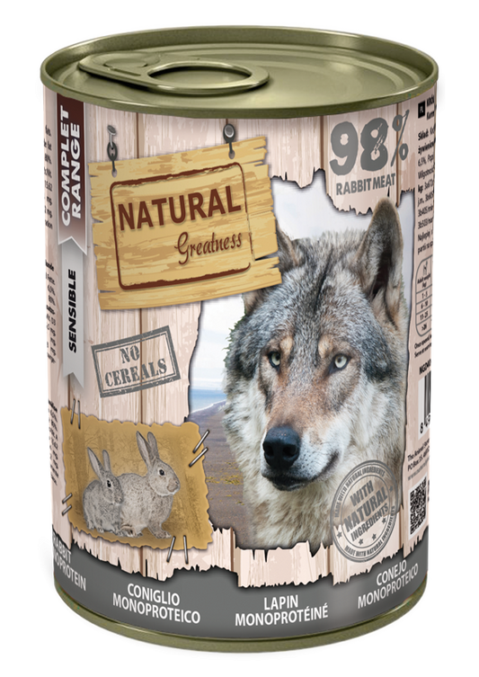 Lata Monoproteica de conejo para Perro | 400gr | Natural Greatness