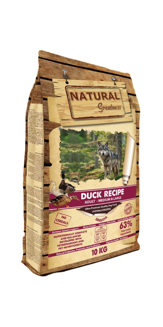 Natural Greatness Receta PATO (NO CEREAL, MONOPROTEIN) - pienso para perros