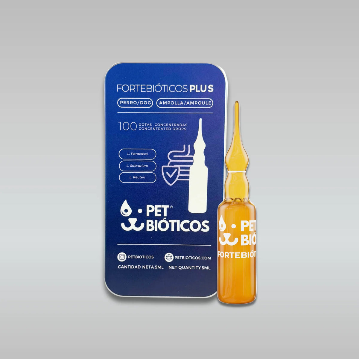 FORTEBIÓTICOS PLUS Gotas | 5ml para Perros - 1 ampolla 100 gotas | PETBIOTICOS