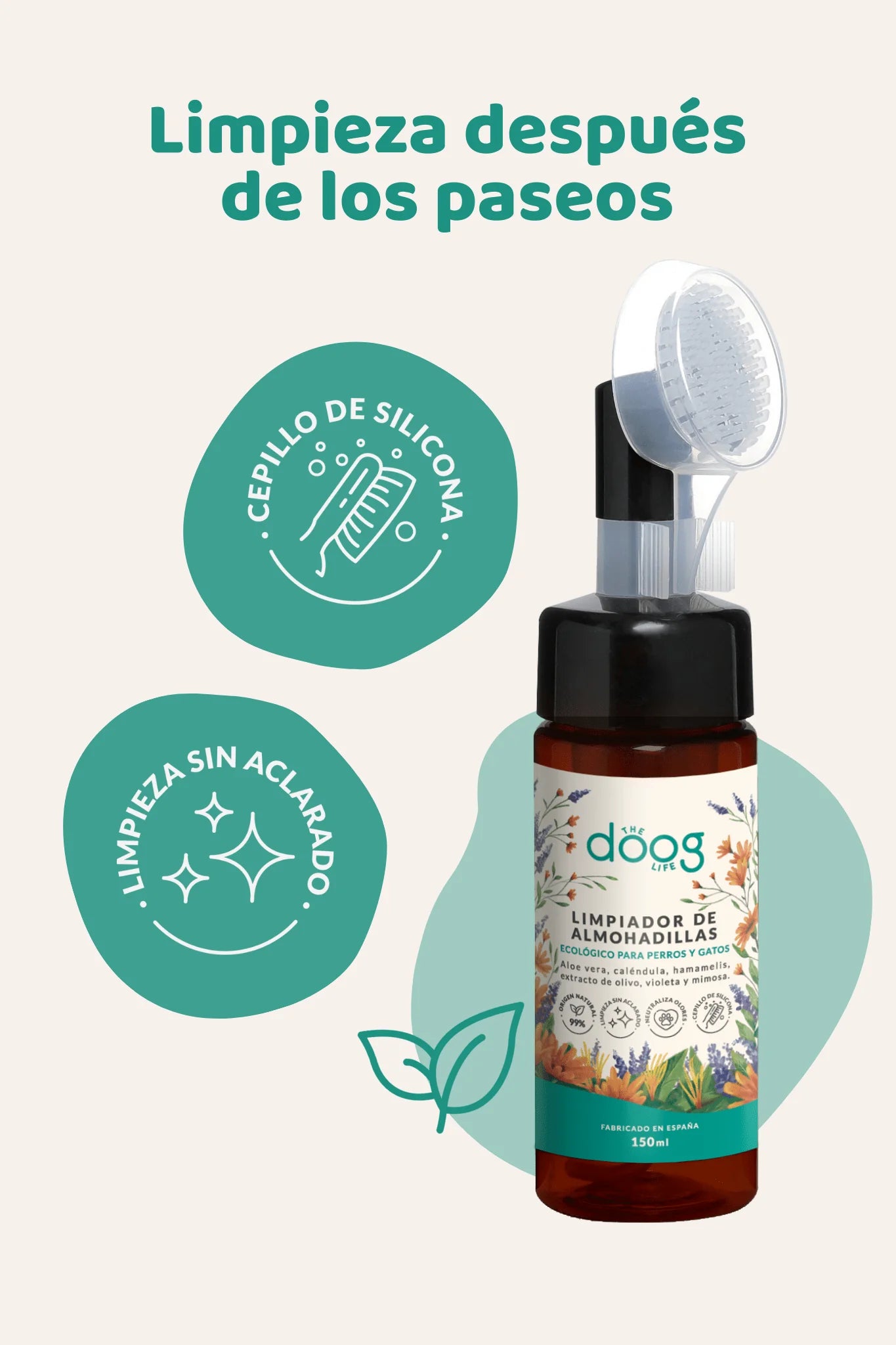 Limpiador de almohadillas ecológico | Patas limpias y saludables después de los paseos