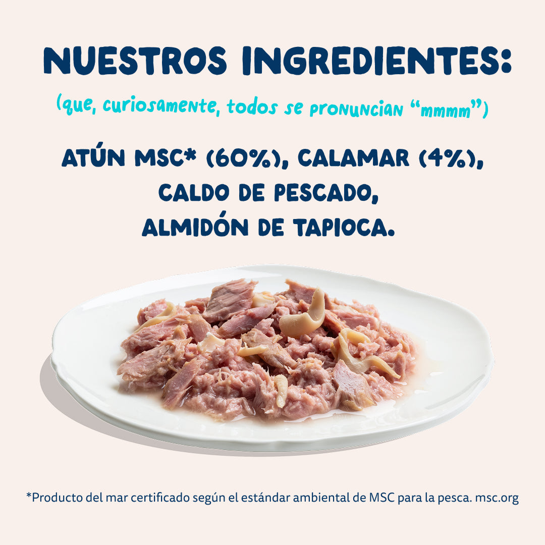 Edgard & Cooper  Filetes de atún con calamar sin cerales para gatos 70g