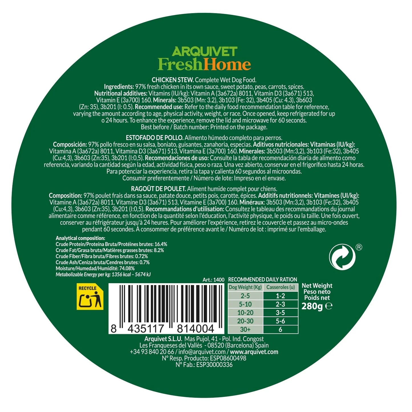 Estofado de Pollo - Fresh Home Arquivet