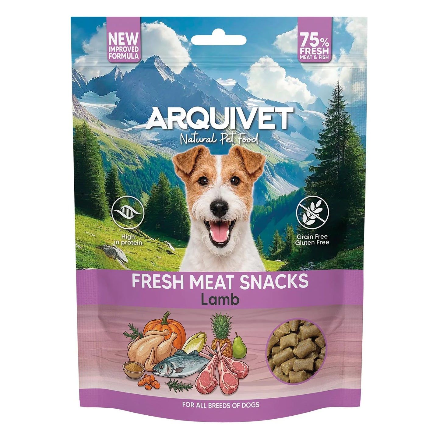 Snacks semihúmedos de Cordero y pollo - Fresh Meat Snacks Para Perros - Arquivet